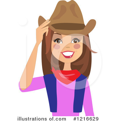 Royalty-Free (RF) Cowgirl Clipart Illustration by peachidesigns - Stock Sample #1216629