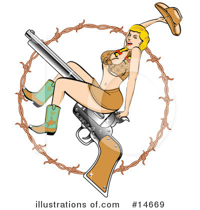 Royalty-Free (RF) Cowgirl Clipart Illustration by Andy Nortnik - Stock Sample #14669