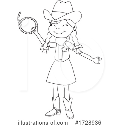 Royalty-Free (RF) Cowgirl Clipart Illustration by peachidesigns - Stock Sample #1728936