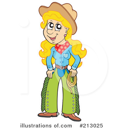 Royalty-Free (RF) Cowgirl Clipart Illustration by visekart - Stock Sample #213025