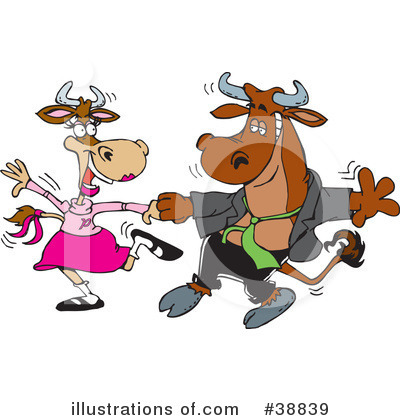Royalty-Free (RF) Cows Clipart Illustration by Dennis Holmes Designs - Stock Sample #38839