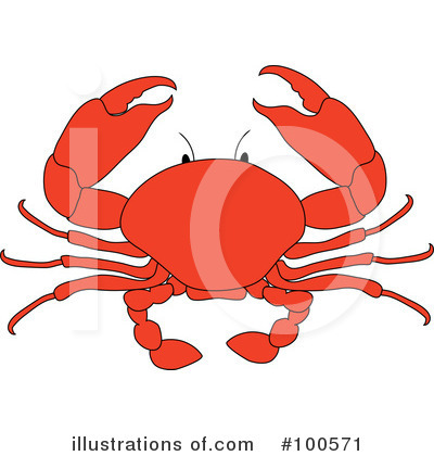 Royalty-Free (RF) Crab Clipart Illustration by Pams Clipart - Stock Sample #100571