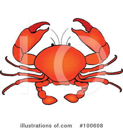 Royalty-Free (RF) Crab Clipart Illustration by Pams Clipart - Stock Sample #100608