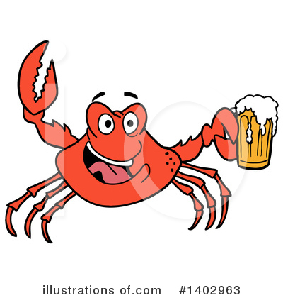 Royalty-Free (RF) Crab Clipart Illustration by LaffToon - Stock Sample #1402963