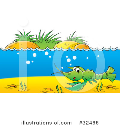 Royalty-Free (RF) Crayfish Clipart Illustration by Alex Bannykh - Stock Sample #32466