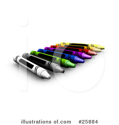 Royalty-Free (RF) Crayons Clipart Illustration by KJ Pargeter - Stock Sample #25884