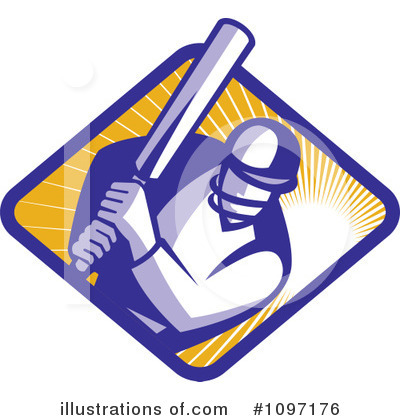 Royalty-Free (RF) Cricket Player Clipart Illustration by patrimonio - Stock Sample #1097176