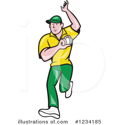 Royalty-Free (RF) Cricket Player Clipart Illustration by patrimonio - Stock Sample #1234185