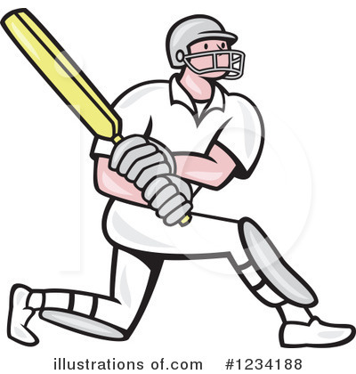 Royalty-Free (RF) Cricket Player Clipart Illustration by patrimonio - Stock Sample #1234188