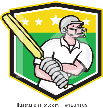 Royalty-Free (RF) Cricket Player Clipart Illustration by patrimonio - Stock Sample #1234189