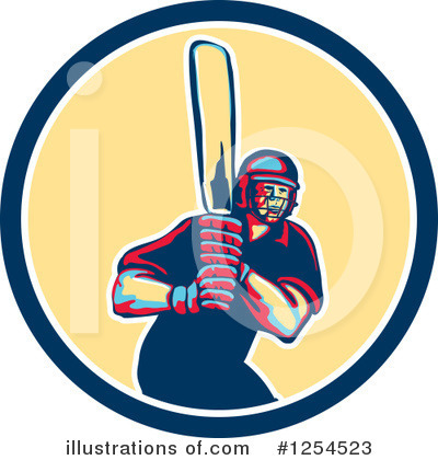 Royalty-Free (RF) Cricket Player Clipart Illustration by patrimonio - Stock Sample #1254523