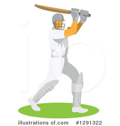 Royalty-Free (RF) Cricket Player Clipart Illustration by patrimonio - Stock Sample #1291322