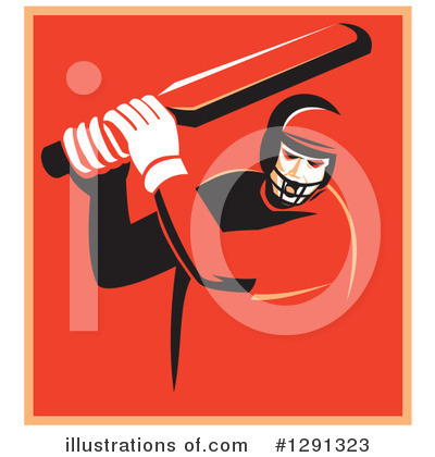 Royalty-Free (RF) Cricket Player Clipart Illustration by patrimonio - Stock Sample #1291323