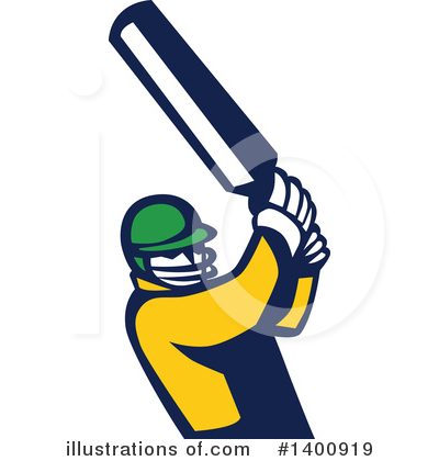 Royalty-Free (RF) Cricket Player Clipart Illustration by patrimonio - Stock Sample #1400919