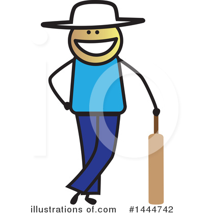Royalty-Free (RF) Cricket Player Clipart Illustration by ColorMagic - Stock Sample #1444742