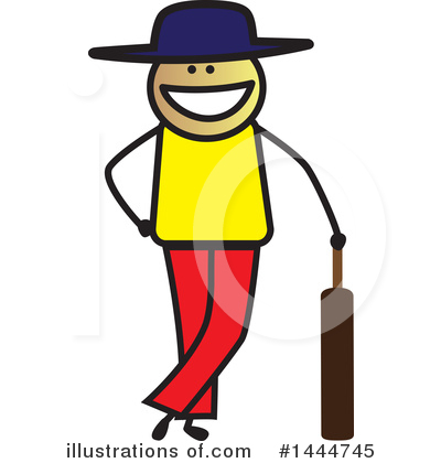 Royalty-Free (RF) Cricket Player Clipart Illustration by ColorMagic - Stock Sample #1444745