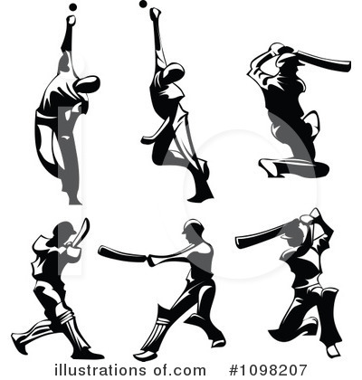 Royalty-Free (RF) Cricket Players Clipart Illustration by Chromaco - Stock Sample #1098207