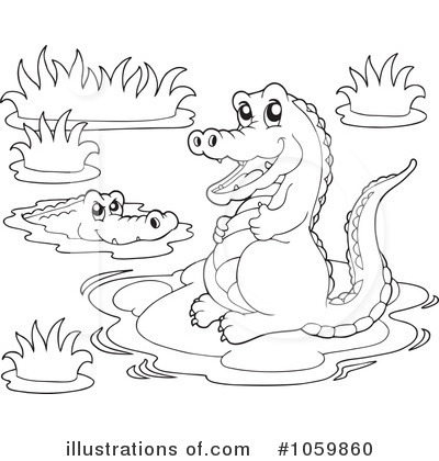 Royalty-Free (RF) Crocodile Clipart Illustration by visekart - Stock Sample #1059860