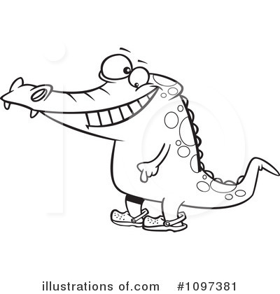 Royalty-Free (RF) Crocodile Clipart Illustration by toonaday - Stock Sample #1097381