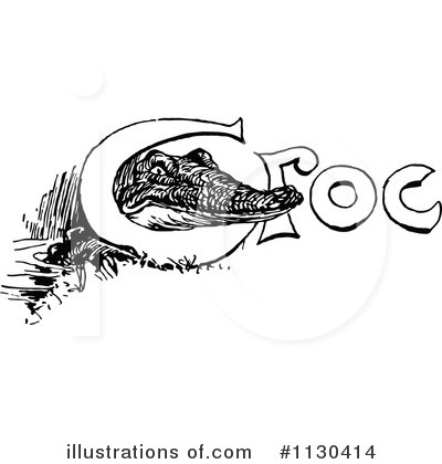 Royalty-Free (RF) Crocodile Clipart Illustration by Prawny Vintage - Stock Sample #1130414