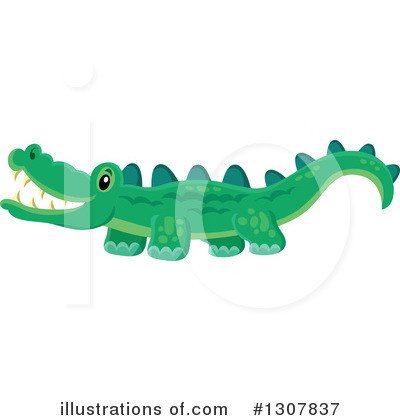 Royalty-Free (RF) Crocodile Clipart Illustration by visekart - Stock Sample #1307837