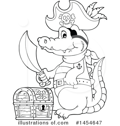 Royalty-Free (RF) Crocodile Clipart Illustration by visekart - Stock Sample #1454647