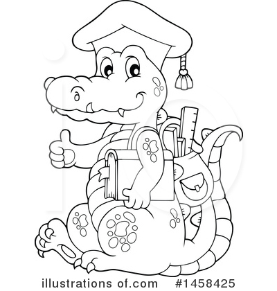 Royalty-Free (RF) Crocodile Clipart Illustration by visekart - Stock Sample #1458425