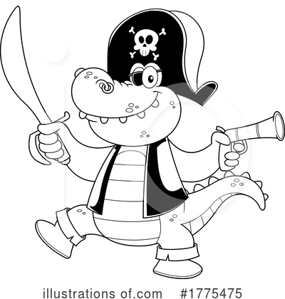 Royalty-Free (RF) Crocodile Clipart Illustration by Hit Toon - Stock Sample #1775475