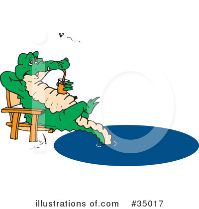Royalty-Free (RF) Crocodile Clipart Illustration by Dennis Holmes Designs - Stock Sample #35017
