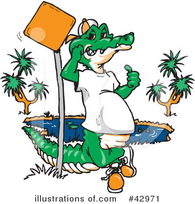 Royalty-Free (RF) Crocodile Clipart Illustration by Dennis Holmes Designs - Stock Sample #42971