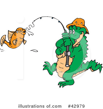 Royalty-Free (RF) Crocodile Clipart Illustration by Dennis Holmes Designs - Stock Sample #42979