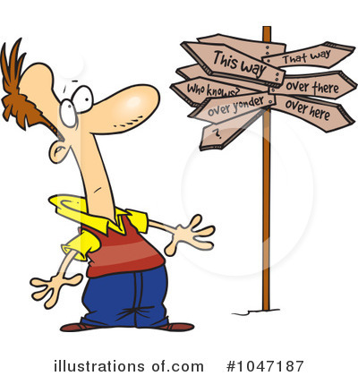Royalty-Free (RF) Crossroads Clipart Illustration by toonaday - Stock Sample #1047187