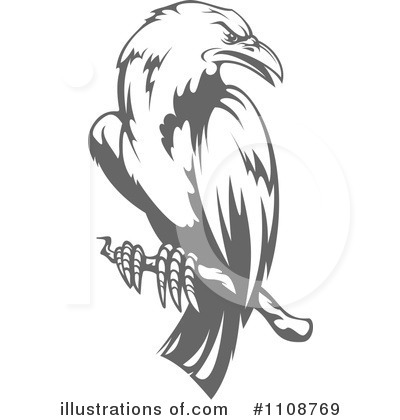 Royalty-Free (RF) Crow Clipart Illustration by Vector Tradition SM - Stock Sample #1108769