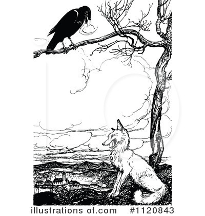 Royalty-Free (RF) Crow Clipart Illustration by Prawny Vintage - Stock Sample #1120843