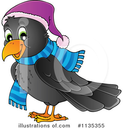 Royalty-Free (RF) Crow Clipart Illustration by visekart - Stock Sample #1135355