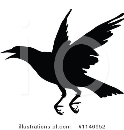 Royalty-Free (RF) Crow Clipart Illustration by Prawny Vintage - Stock Sample #1146952