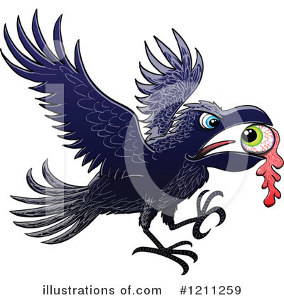 Royalty-Free (RF) Crow Clipart Illustration by Zooco - Stock Sample #1211259