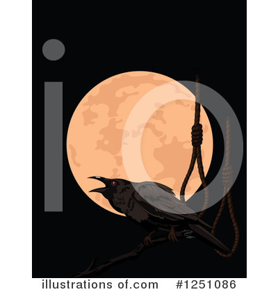 Royalty-Free (RF) Crow Clipart Illustration by Pushkin - Stock Sample #1251086