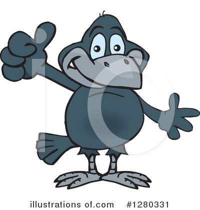 Royalty-Free (RF) Crow Clipart Illustration by Dennis Holmes Designs - Stock Sample #1280331