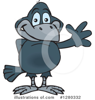 Royalty-Free (RF) Crow Clipart Illustration by Dennis Holmes Designs - Stock Sample #1280332