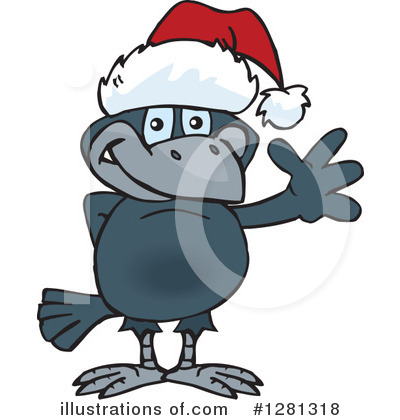 Royalty-Free (RF) Crow Clipart Illustration by Dennis Holmes Designs - Stock Sample #1281318