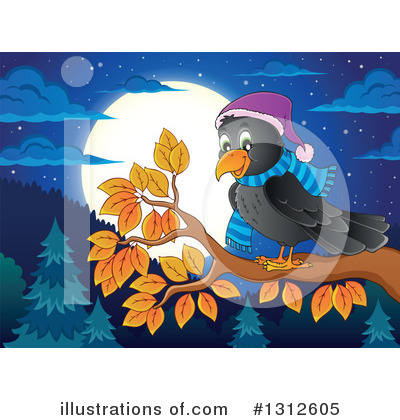 Royalty-Free (RF) Crow Clipart Illustration by visekart - Stock Sample #1312605