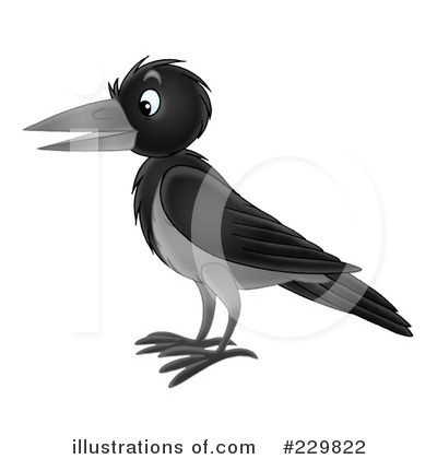 Royalty-Free (RF) Crow Clipart Illustration by Alex Bannykh - Stock Sample #229822