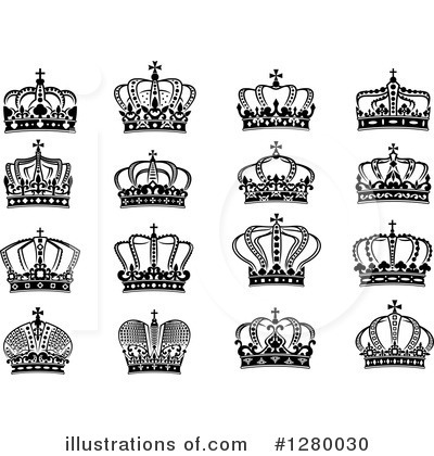 Royalty-Free (RF) Crown Clipart Illustration by Vector Tradition SM - Stock Sample #1280030