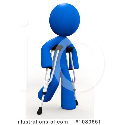 Royalty-Free (RF) Crutches Clipart Illustration by Leo Blanchette - Stock Sample #1080661