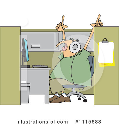 Royalty-Free (RF) Cubicle Clipart Illustration by djart - Stock Sample #1115688