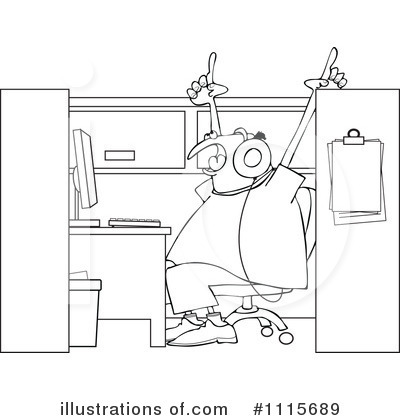 Royalty-Free (RF) Cubicle Clipart Illustration by djart - Stock Sample #1115689