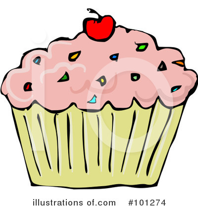 Royalty-Free (RF) Cupcake Clipart Illustration by djart - Stock Sample #101274