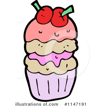 Royalty-Free (RF) Cupcake Clipart Illustration by lineartestpilot - Stock Sample #1147191