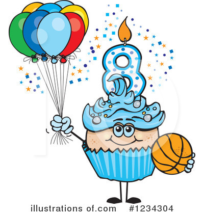Birthday Cupcake Clipart #1234304 by Dennis Holmes Designs